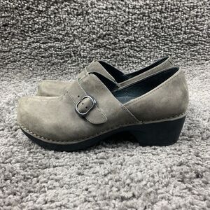 Dansko Tamara Nubuck Leather Clogs Mules Gray Women’s 39 US 8.5-9